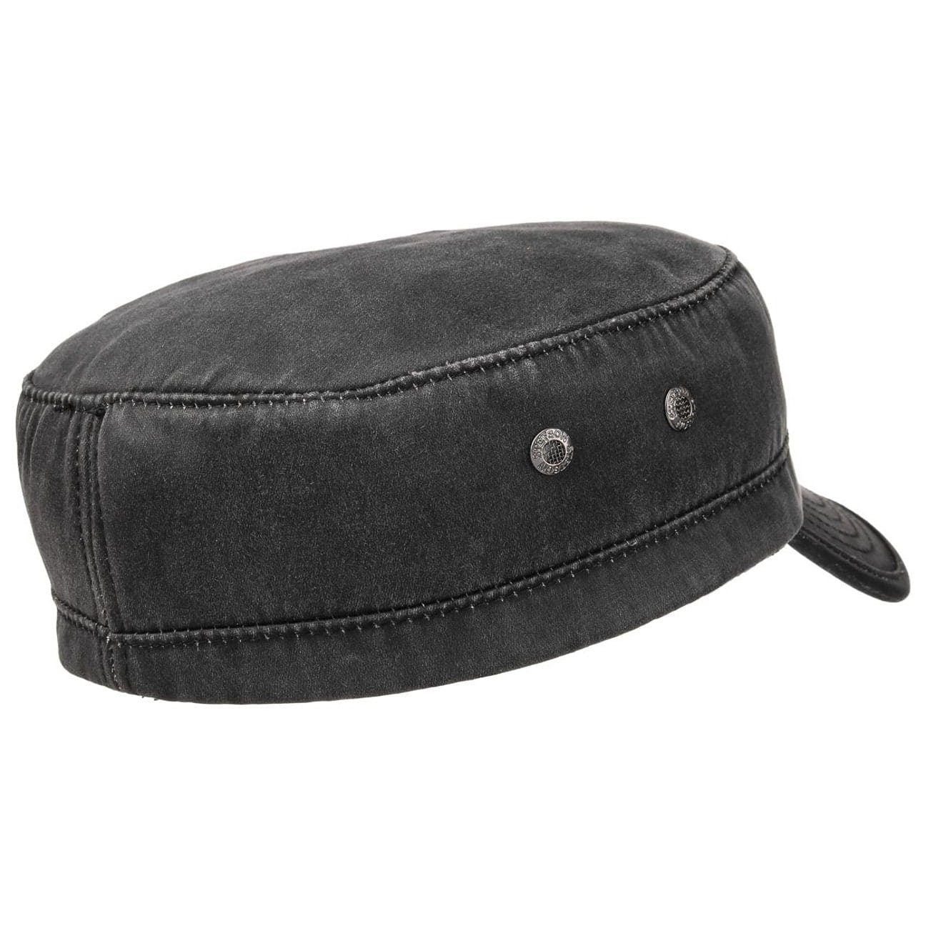 Stetson Army Cap Datto Vintage Winter - aus Baumwolle/Polyester (Distressed Material) - 1 - Schwarz