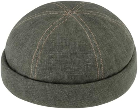 Fiebig Docker Leinen Beanie - mit Umschlag - Oliv