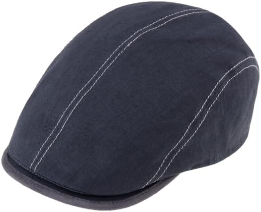 Fiebig Flatcap Brighton Leinen - Marineblau