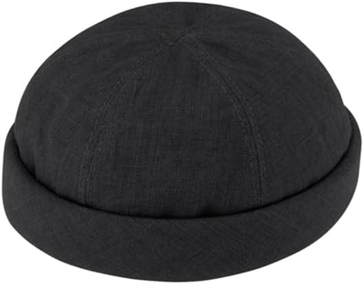 Fiebig Docker Leinen Beanie - mit Umschlag - Schwarz