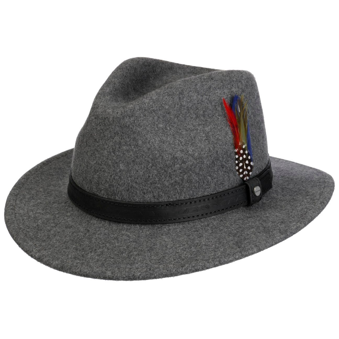 Stetson Rincova Woolmix Traveller - Wollfilzhut - Knautschbar / Wasserfest - Grau Meliert