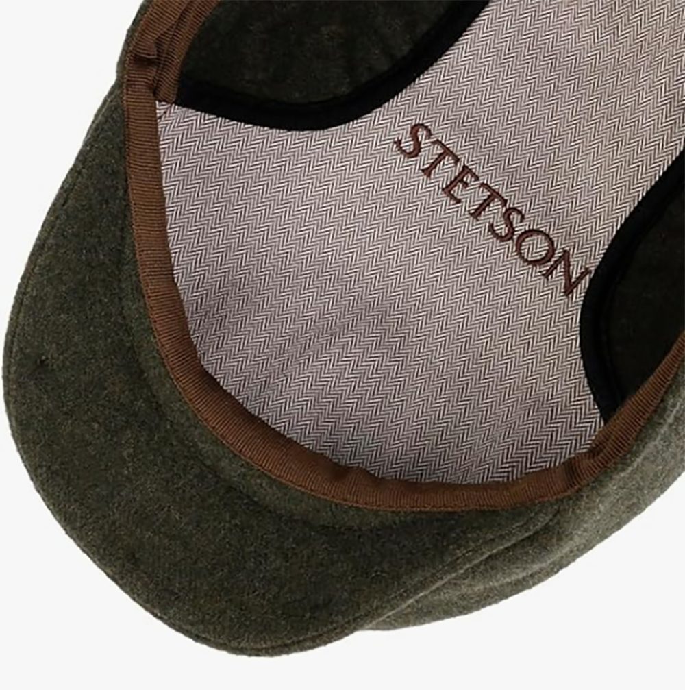 Stetson Kent Wool Driver Cap - mit Ohrenklappen - Cap aus  Wolle / Kaschmir - 41 - Oliv