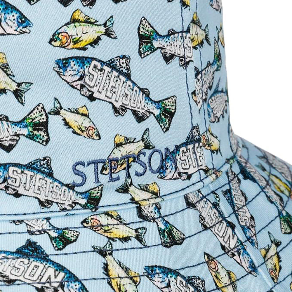 Stetson Allover 2-Sided FISH Bucket - Anglerhut - Hellblau