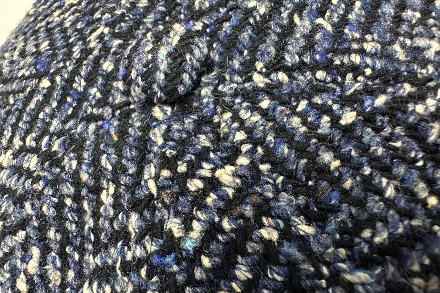 Fiebig 8-Panel Wool Herringbone Ballonmütze - Fischgrat-Muster - Marineblau