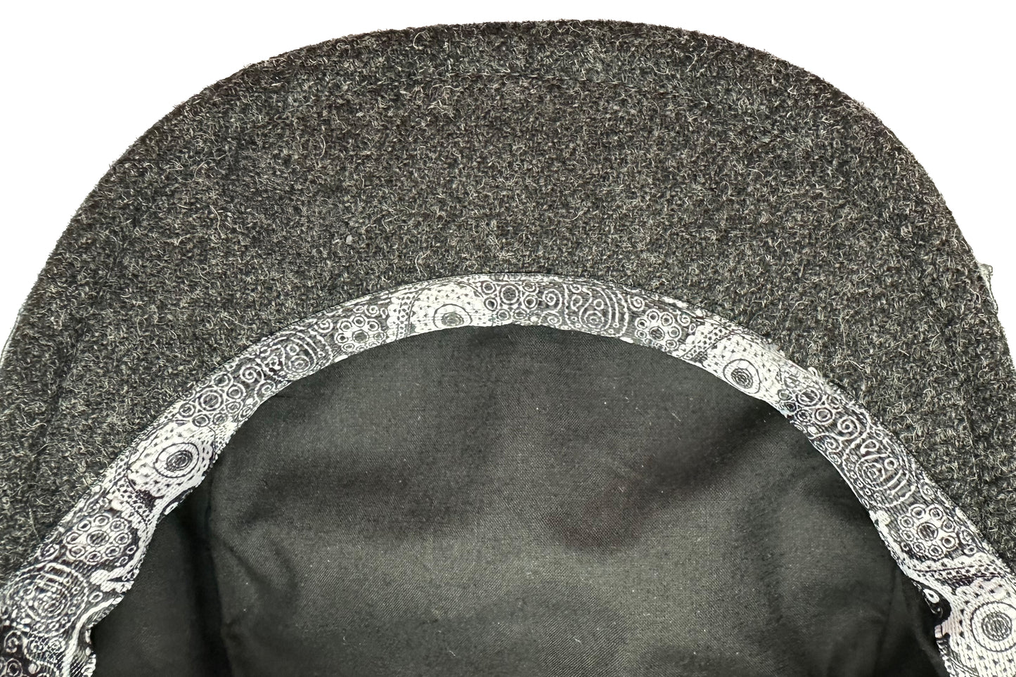 Fiebig 8-Panel Shetland Wolle Donegal Ballonmütze - Donegal-Muster - Anthrazit