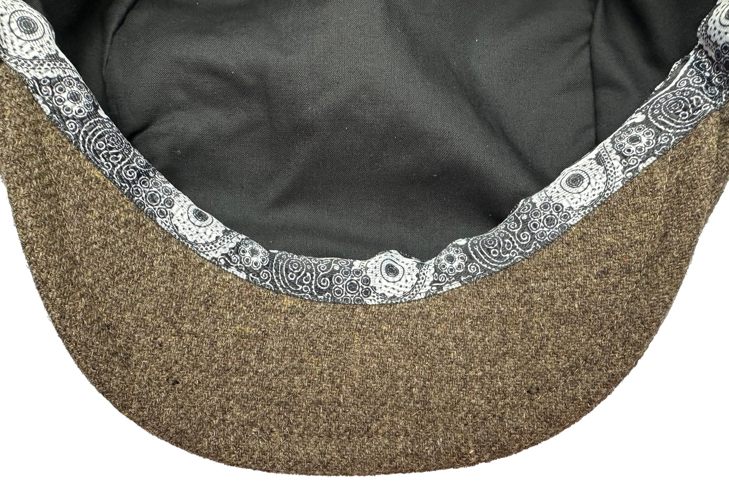 Fiebig 8-Panel Shetland Wolle Donegal Ballonmütze - Donegal-Muster - Taupe