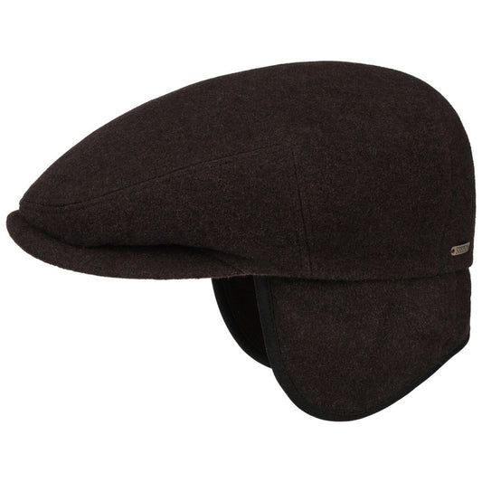 Stetson Kent Wool Driver Cap - mit Ohrenklappen - Cap aus  Wolle / Kaschmir - 63 - Dunkelbraun