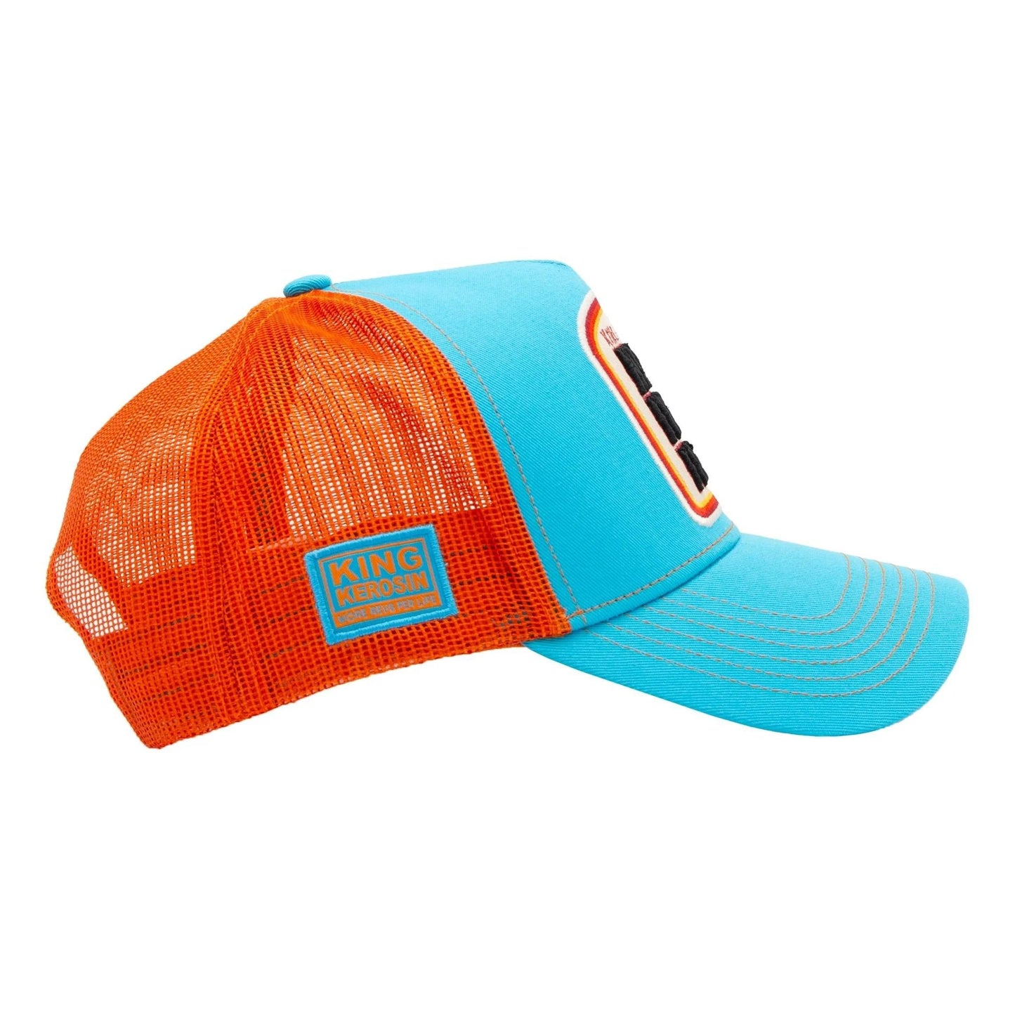 King Kerosin Trucker Cap "Never fuck a Fucker" - Himmelblau