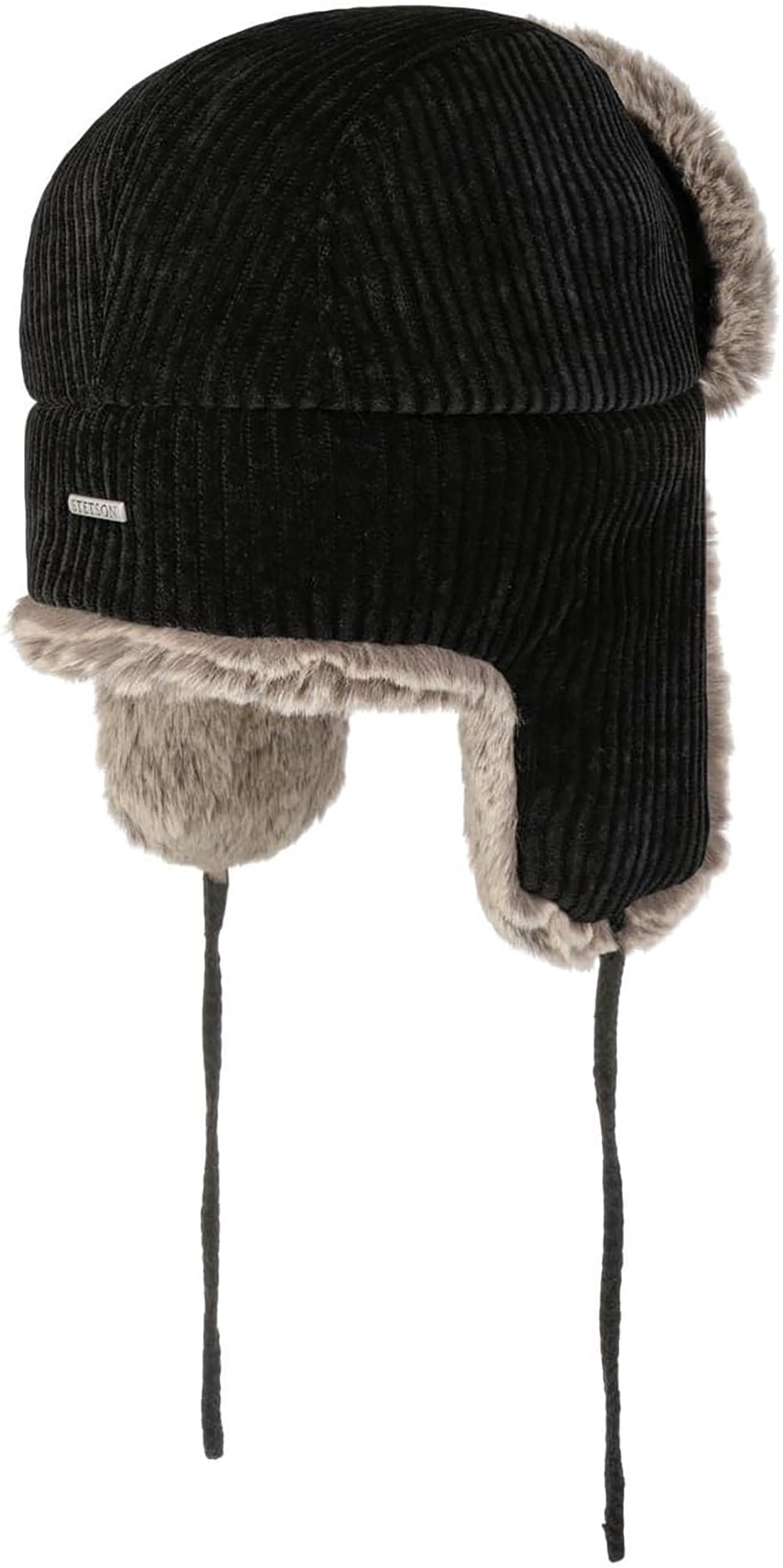 Stetson Bomber Flieger-Mütze Cap Jersey Corduroy - Schwarz