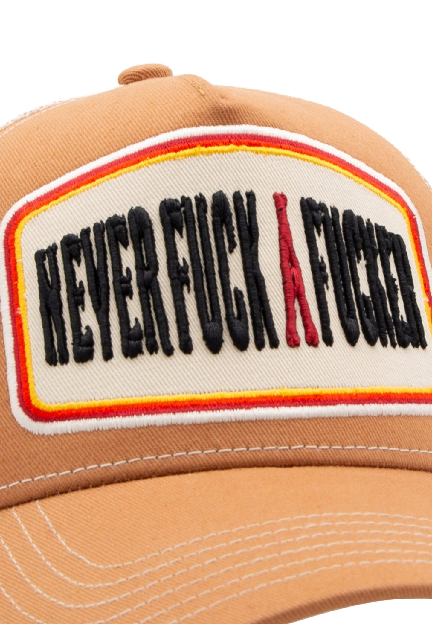 King Kerosin Trucker Cap "Never fuck a Fucker" - Braun