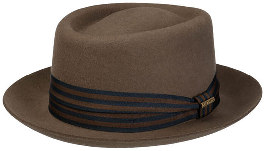 Stetson Woolfelt Pork Pie -  Aus 100% Wolle - Futter aus Baumwolle - Oliv