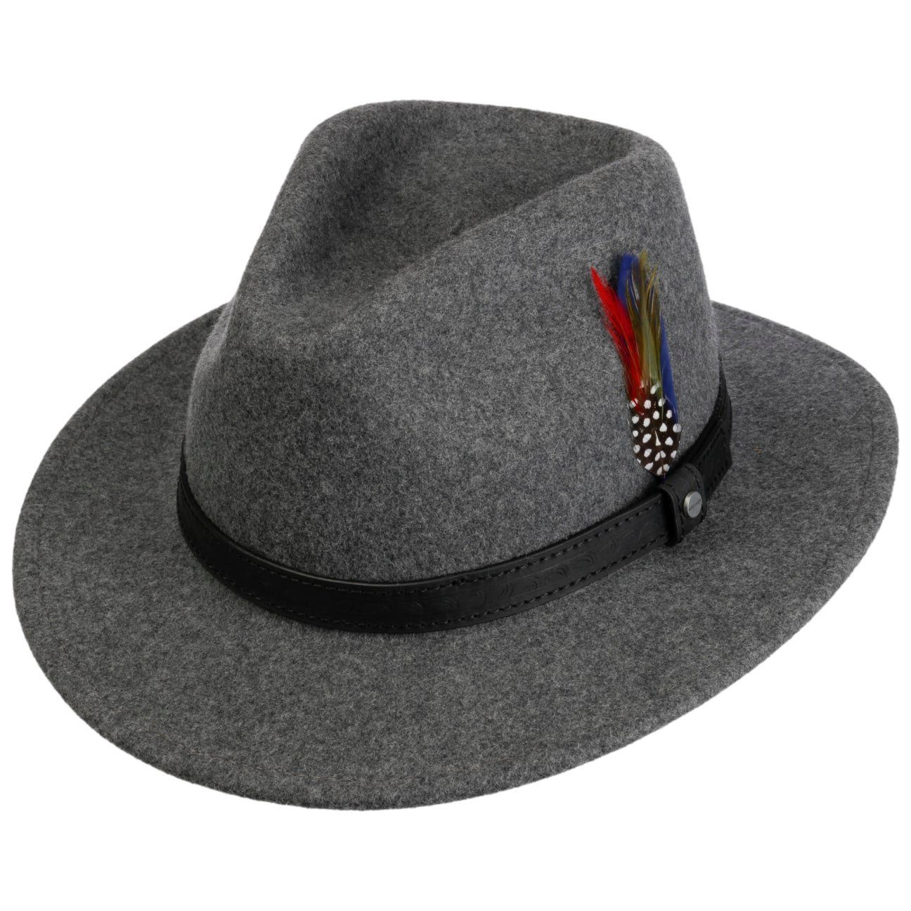 Stetson Rincova Woolmix Traveller - Wollfilzhut - Knautschbar / Wasserfest - Grau Meliert