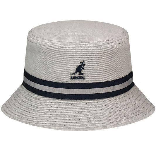 Kangol Stripe Lahinch Bucket Anglerhut - Grey - Hellgrau