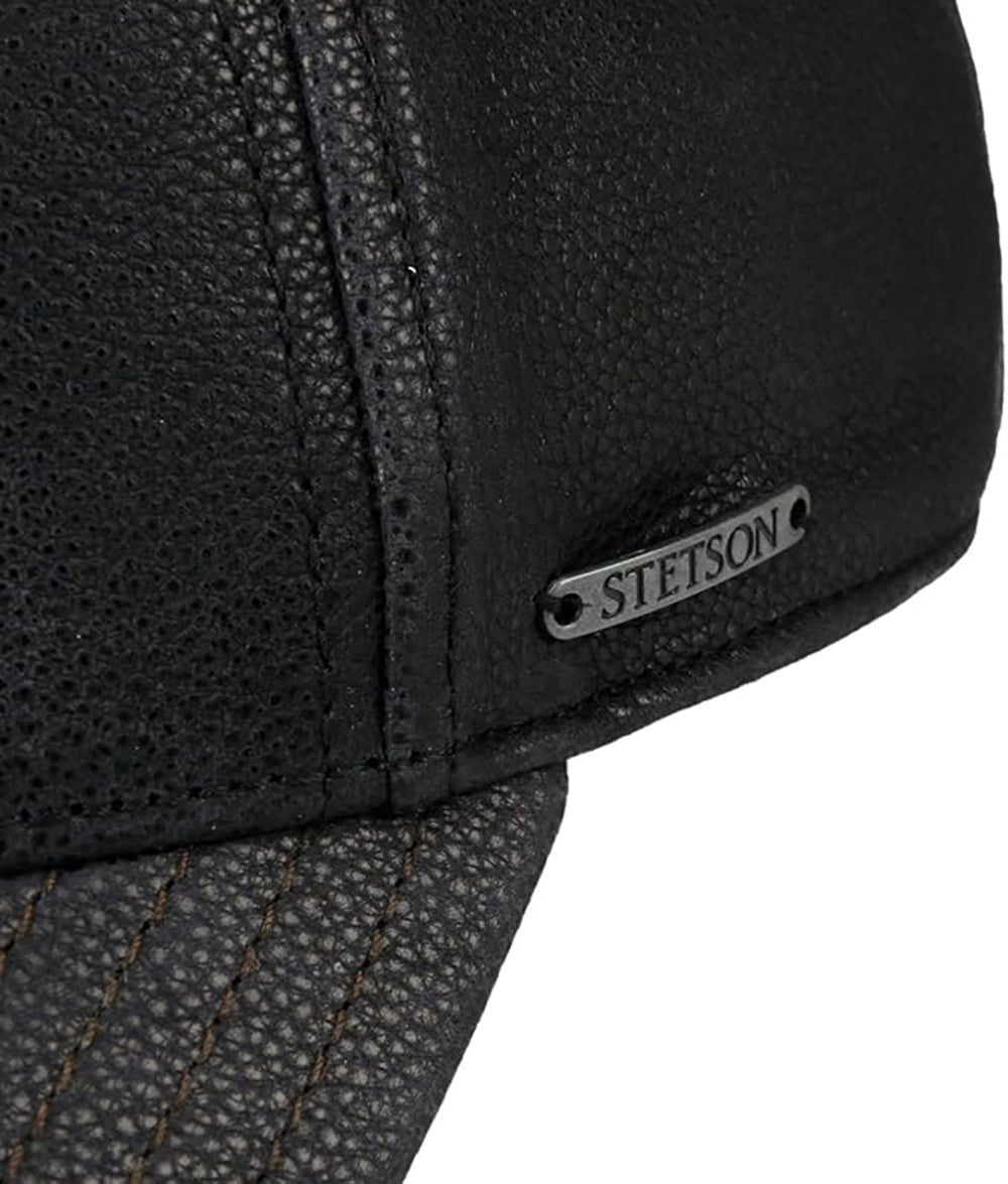 Stetson Chevrette Cowhide Basecap - mit Ohrenklappen - Schwarz