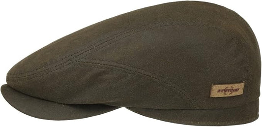 Stetson Driver Waxed Organic Cotton - Flatcap 100% nachhaltiger Baumwolle - Gewachst - Grün