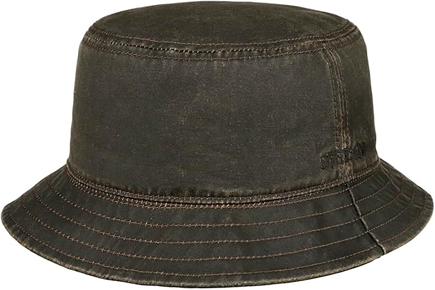 Stetson Vintage Bucket mit Ohrenklappen - Old Cotton Anglerhut - Braun