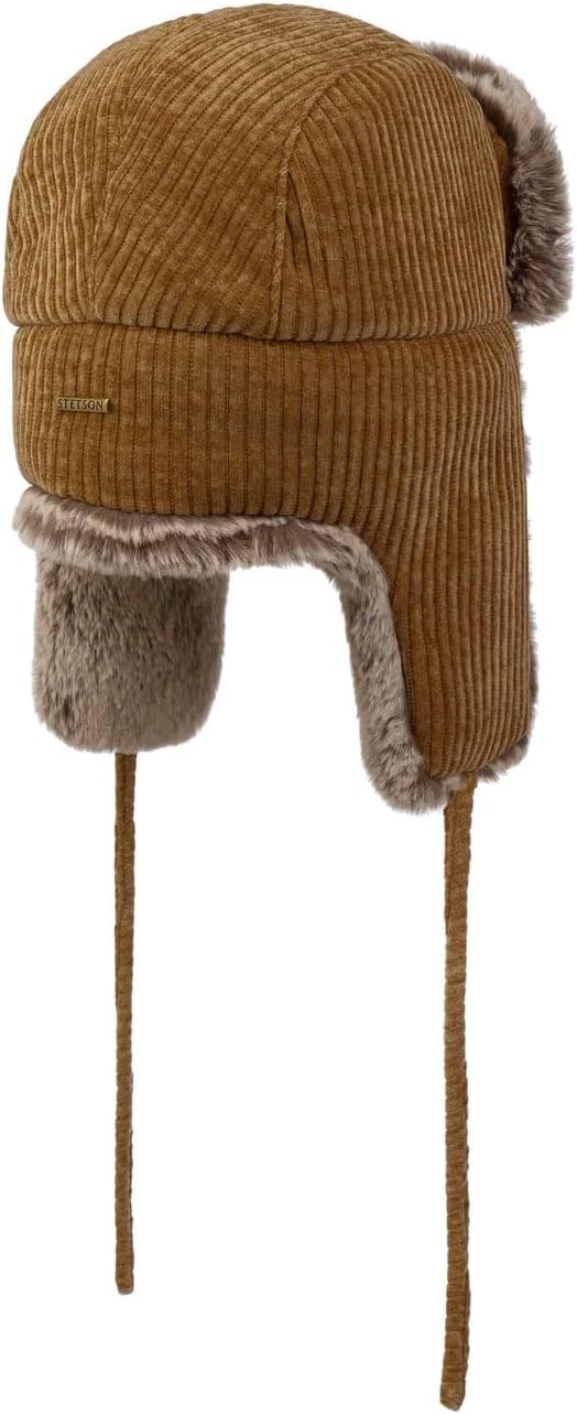Stetson Bomber Flieger-Mütze Cap Jersey Corduroy - Camel