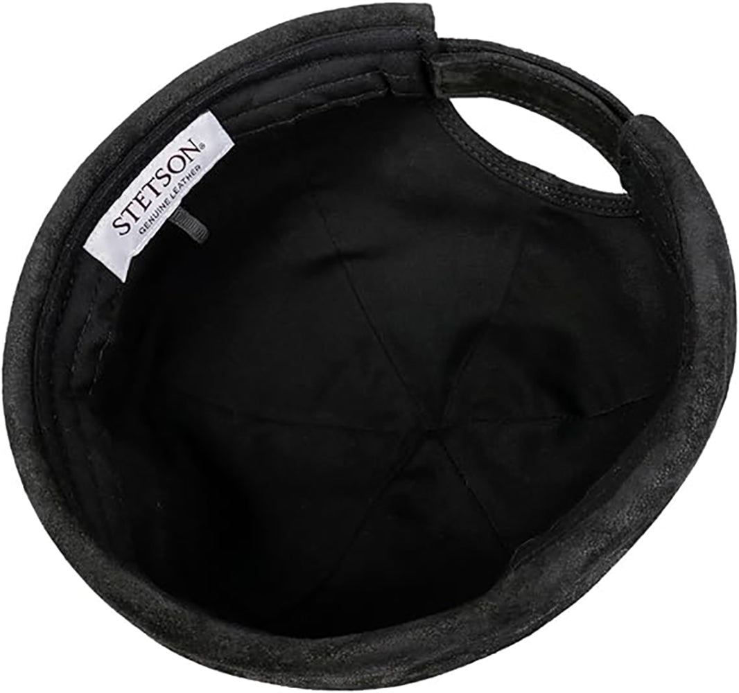 Stetson Classic Dockermütze Leder - Dockermütze aus Leder - Pigskin - Schwarz