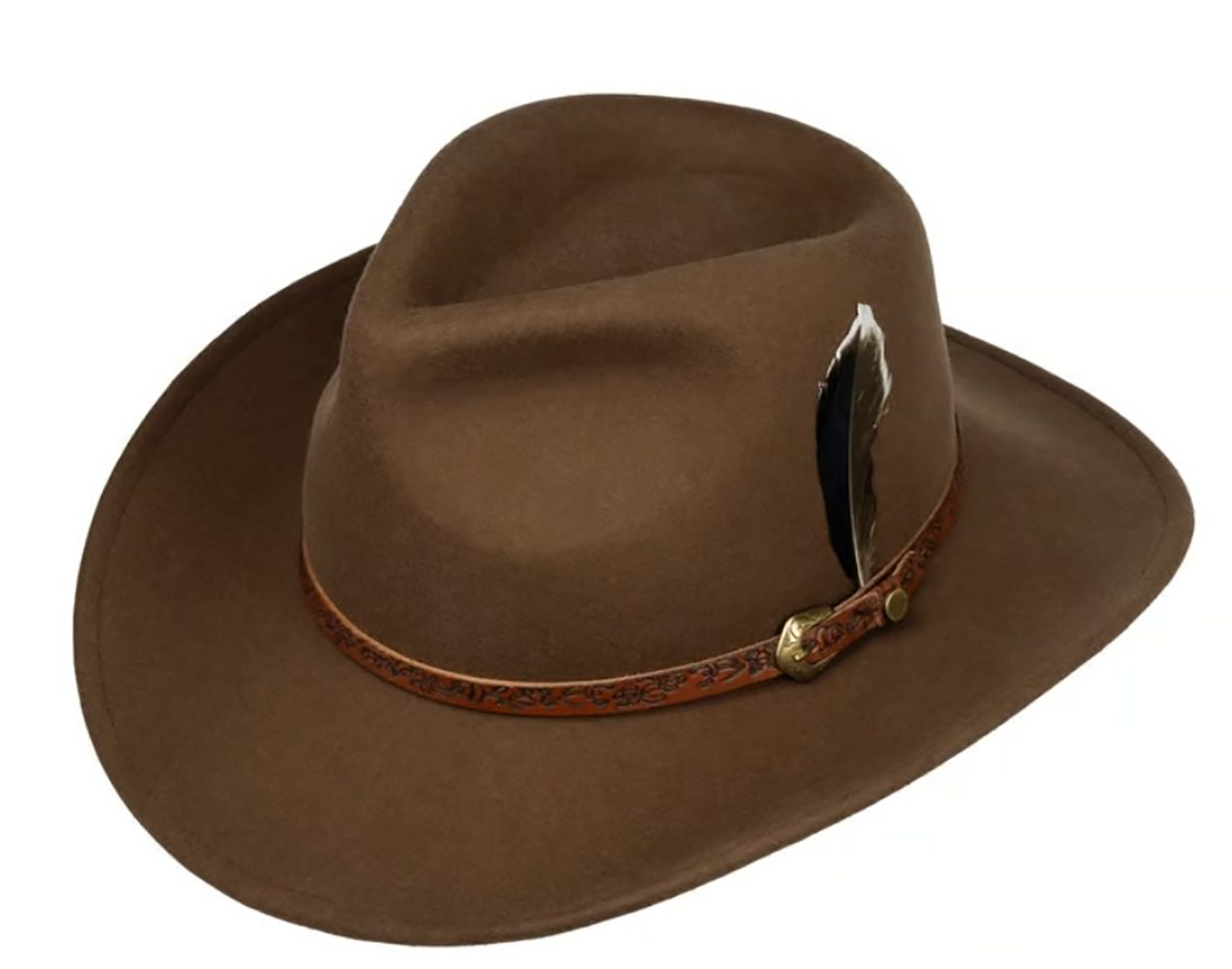 Stetson Norbeck Western Woolfelt Traveller - Wollfilzhut - Knautschbar / Wasserfest - Braun