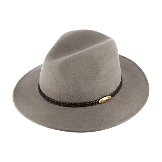 Fiebig Casual Traveller Wollfilzhut -  Knautschbar - Wasserabweisend - Made in Italy - Hellgrau