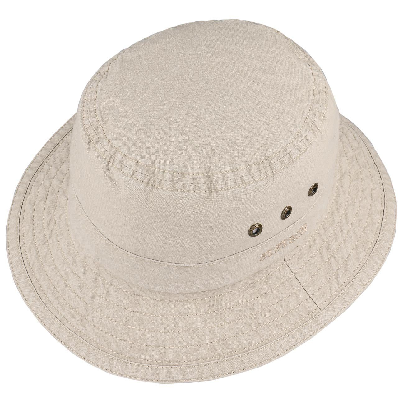 Stetson Reston Organic Bucket  - Nachhaltig - Anglerhut aus 100% organischer Baumwolle - Hellbeige