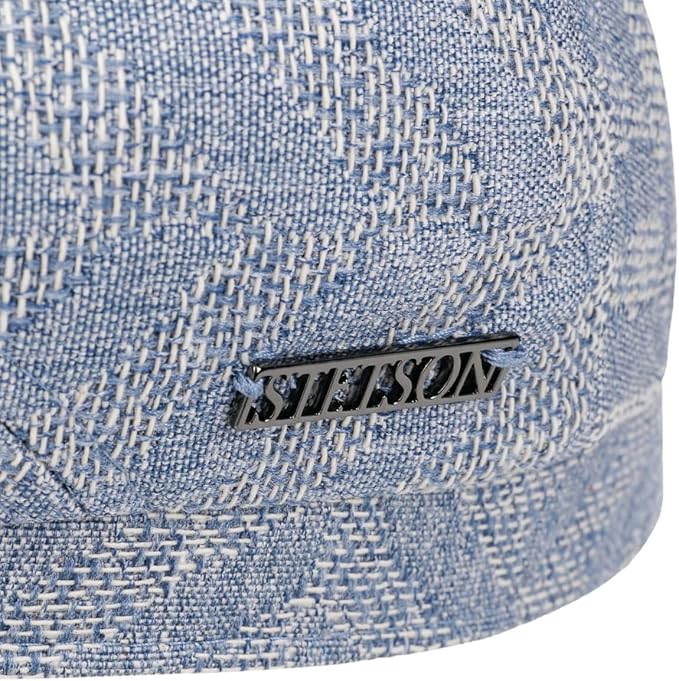 Stetson Driver Cap Cotton - Herringbone - 320 - Hellblau