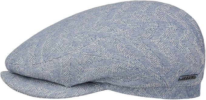 Stetson Driver Cap Cotton - Herringbone - 320 - Hellblau