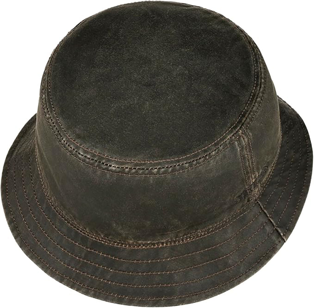 Stetson Vintage Bucket mit Ohrenklappen - Old Cotton Anglerhut - Braun