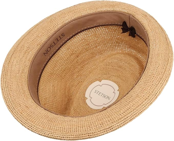 Stetson Mivella Raffia Crochet Player / Trilby - Strohut - Naturfarben - mit Garniturband