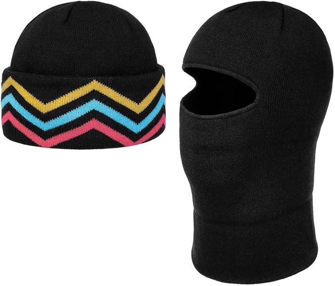 Stetson Freesytle Beanie - Balaclava - 2in1 - Schwarz/Mehrfarbig