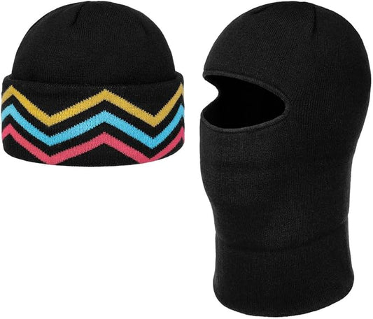 Stetson Freesytle Beanie - Balaclava - 2in1 - Schwarz/Mehrfarbig