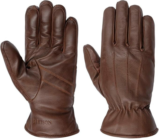 Stetson Leder-Handschuhe mit Fleece-Futter - Schafsleder - Braun