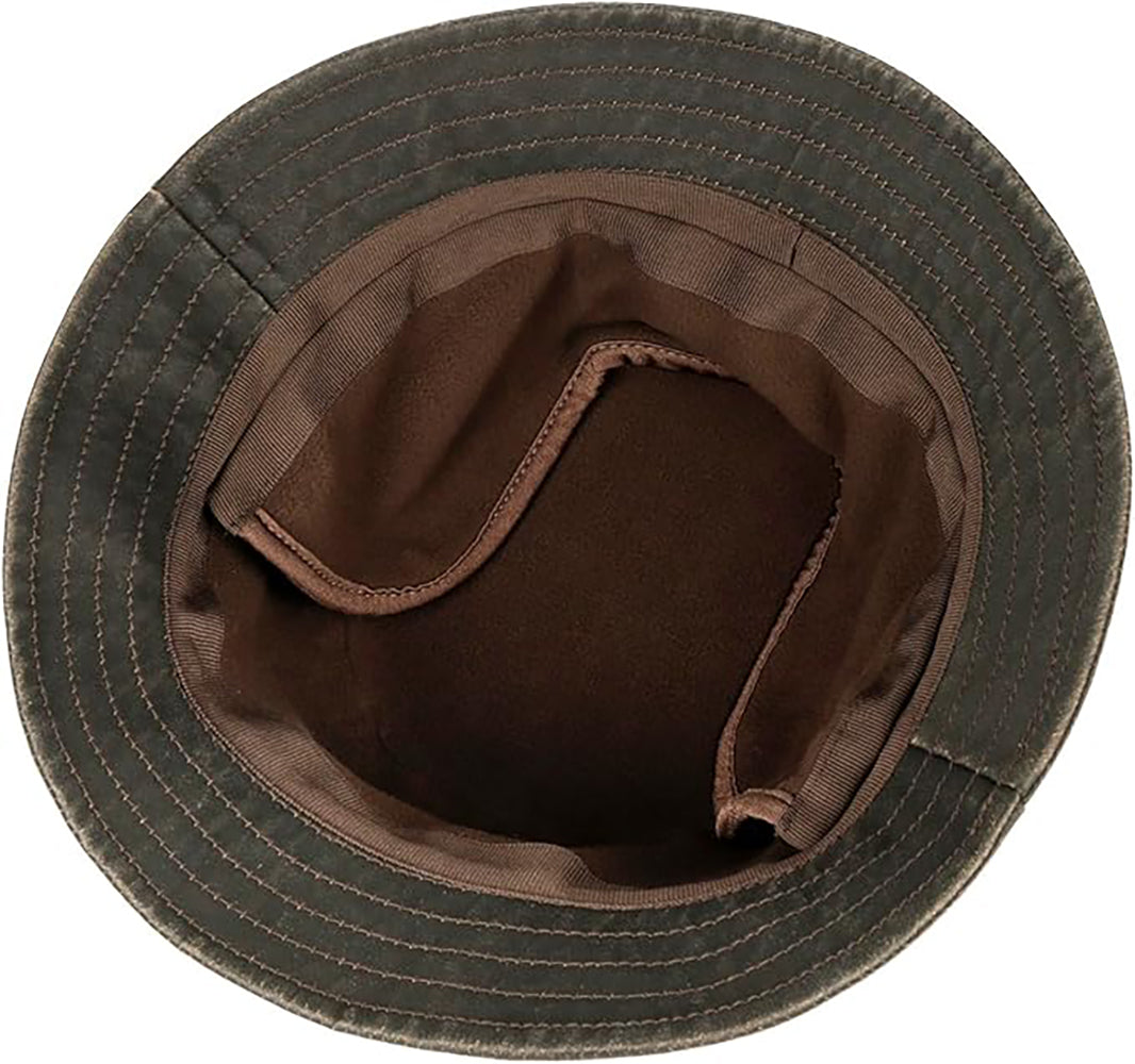 Stetson Vintage Bucket mit Ohrenklappen - Old Cotton Anglerhut - Braun