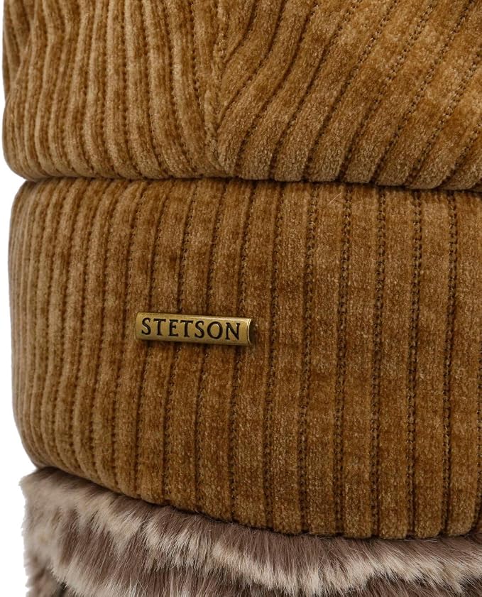 Stetson Bomber Flieger-Mütze Cap Jersey Corduroy - Camel