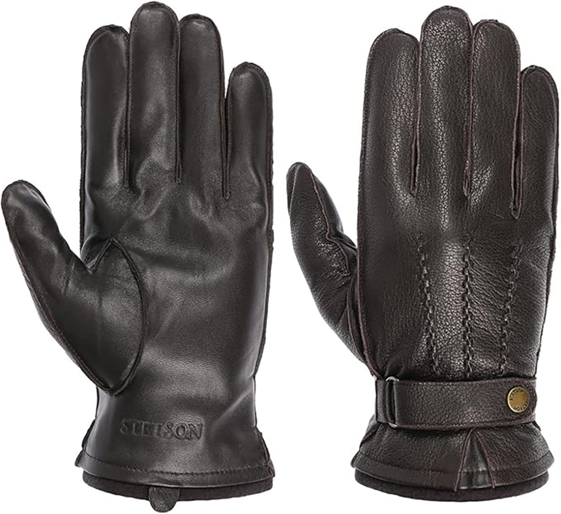 Stetson Leder-Handschuhe mit Futter - Ziegenleder - Schafsleder - Braun