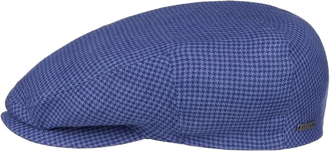 Stetson Kent Houndstooth Flatcap Golf - Blau