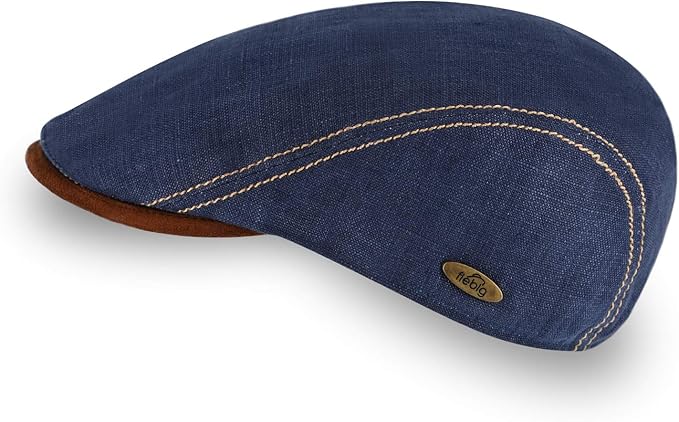 Fiebig Flatcap Brighton Leinen - Jeansblau