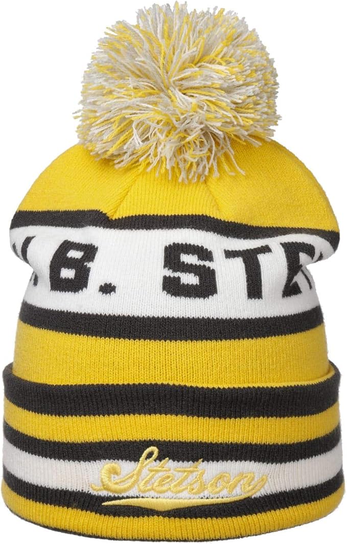 STETSON Bommelmütze Beanie Pom Pom - Gelb