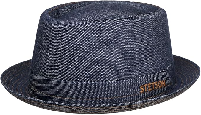 Stetson Sustainable Danvick Denim Pork Pie - Futter aus Baumwolle - Blau