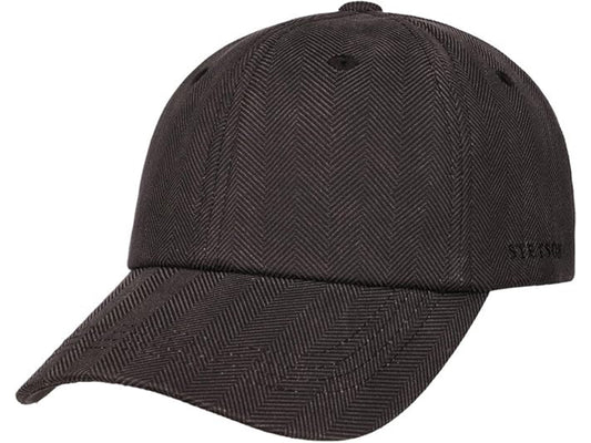 Stetson Texas Basecap Herringbone - 313 - Anthrazit Fischgrat