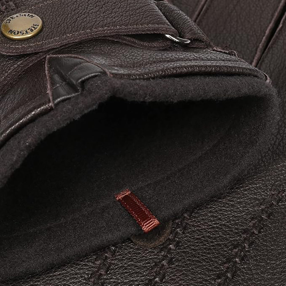 Stetson Leder-Handschuhe mit Futter - Ziegenleder - Schafsleder - Braun