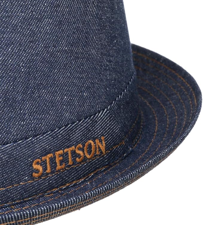 Stetson Sustainable Danvick Denim Pork Pie - Futter aus Baumwolle - Blau