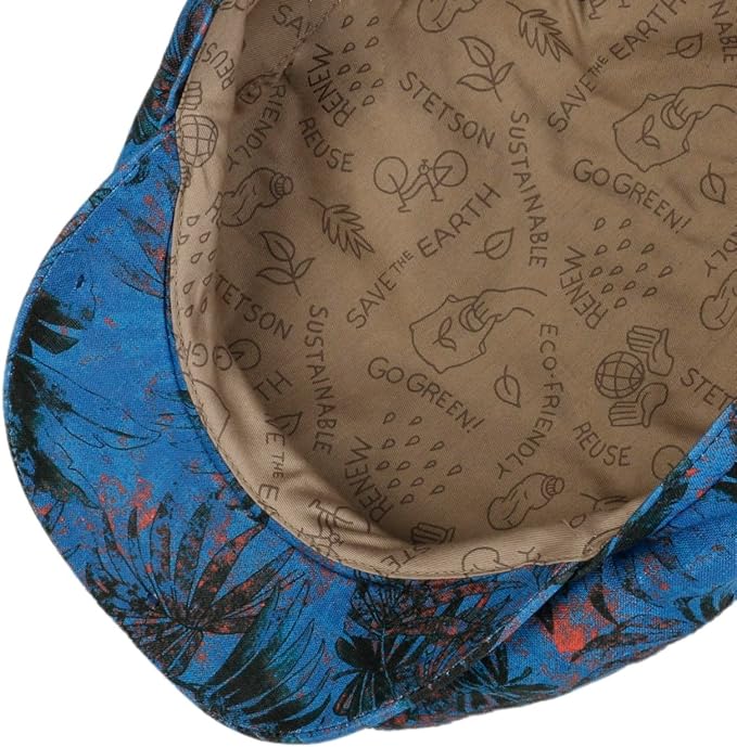 Stetson Driver Organic Linen Print - Flatcap - Multicolor