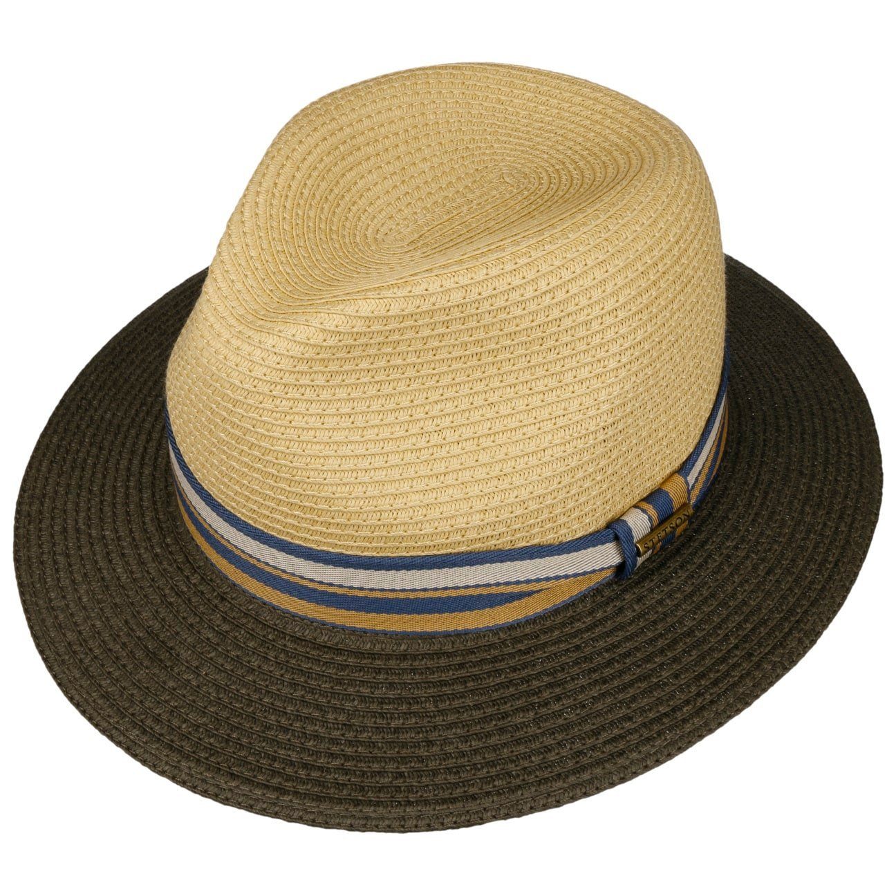 Stetson Romaro Toyo Traveller - Toyo Strohut - Aus 100% Viskose- Mit UV-Schutz 40 - Natur/Grün