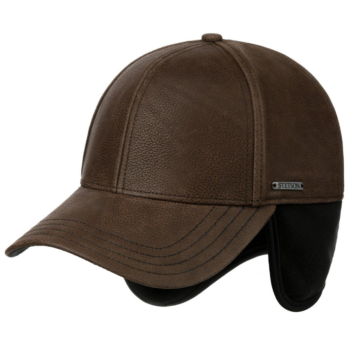 Stetson Chevrette Cowhide Basecap - mit Ohrenklappen - Braun