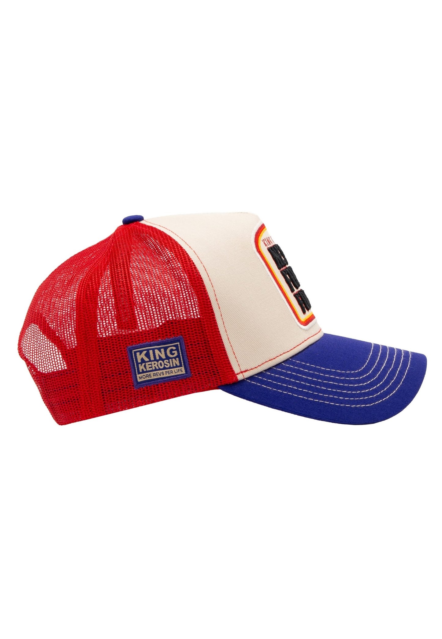 King Kerosin Trucker Cap "Never Fuck a Fucker" - Blau Rot