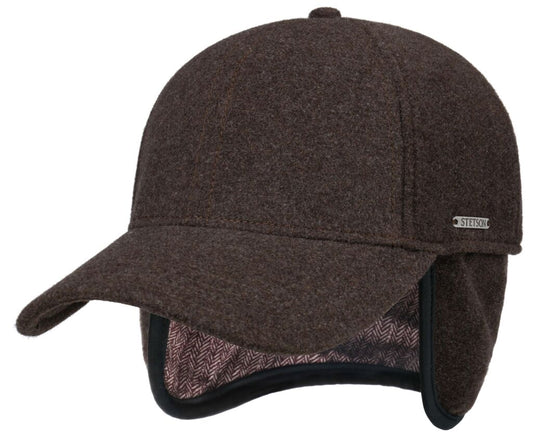 Stetson Vaby Wolle Kaschmir Basecap - mit Ohrenklappen - Braun
