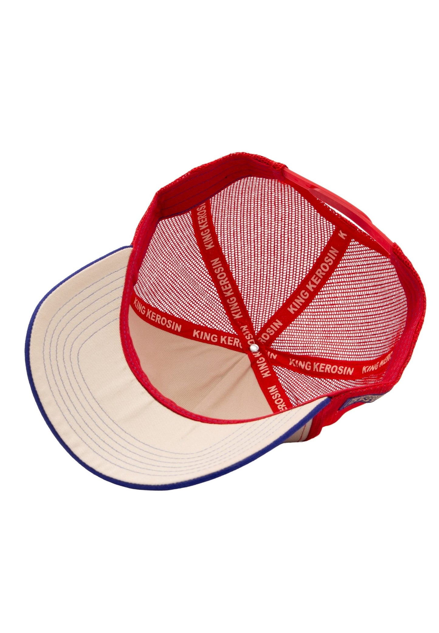 King Kerosin Trucker Cap "Never Fuck a Fucker" - Blau Rot