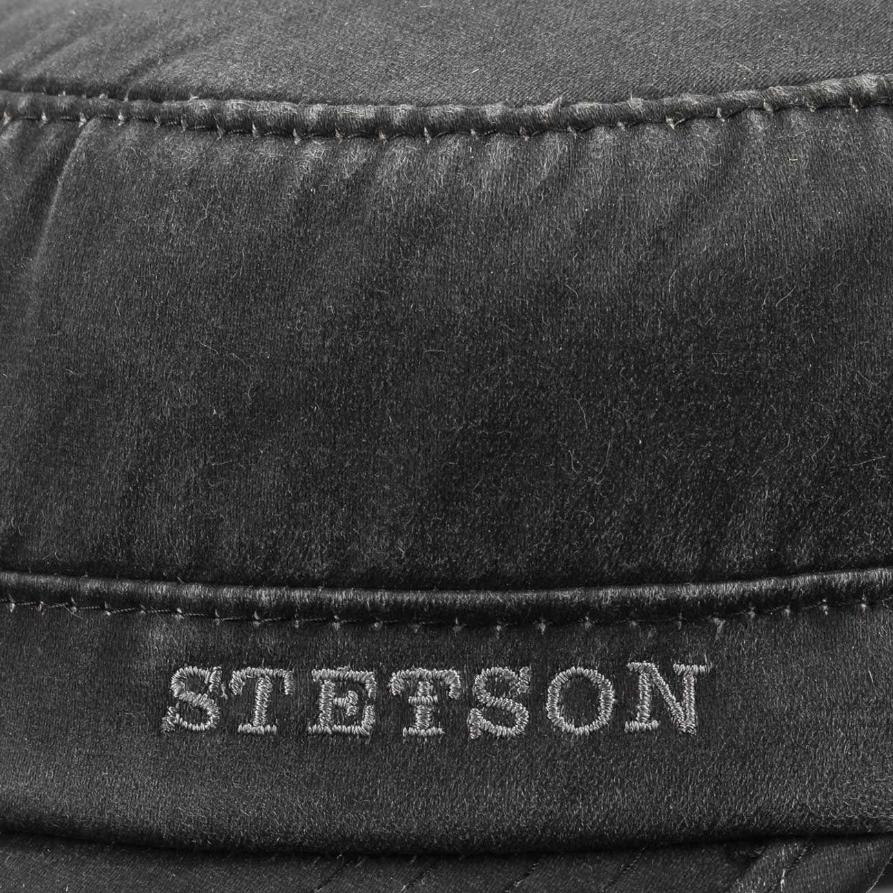 Stetson Army Cap Datto Vintage Winter - aus Baumwolle/Polyester (Distressed Material) - 1 - Schwarz