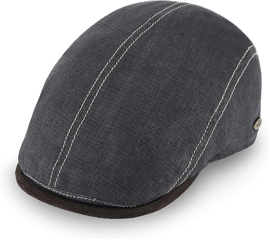 Fiebig Flatcap Brighton Leinen - Anthrazit